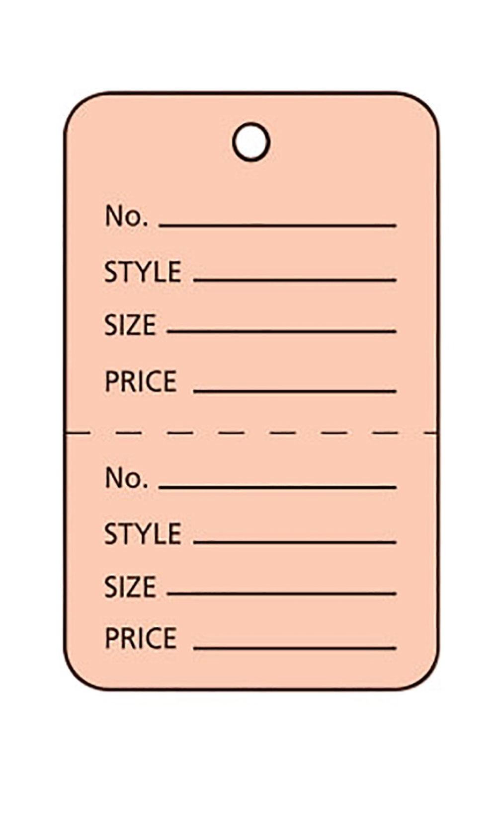 Pack of 1,000 1¾” W x 2⅞”H Large Unstrung Pink Perforated Coupon Price Tags