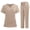 Khaki, variant on Scrub Sets for Women 2 Piece Wide Leg Casual Short Sleeve Tops and Long Pants Sets