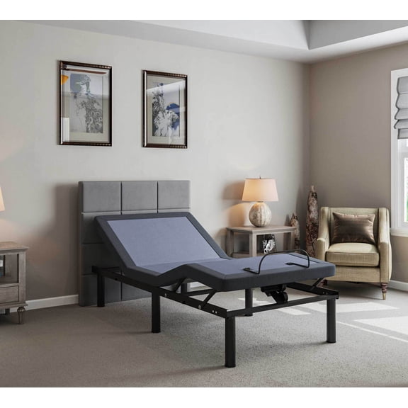BedTech BT2000 Twin XL Adjustable Bed Base - Blue Grey Steel 850lb 104x99cm