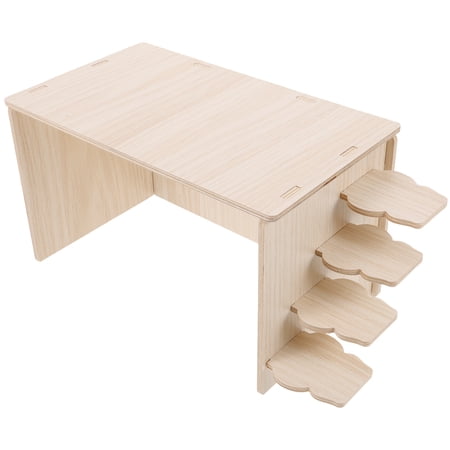 Tineasur Light Yellow Wooden Hamster Wood Hut Durable Hideout for Small Pets with Tear Resistant Design