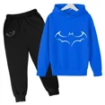thumbnail image 3 of Sudadera con capucha y pantalones para niños de primavera y otoño, 2 piezas, traje con estampado de murciélago, sudadera deportiva de 2 a 12 años, ropa para niños y niñas, chándal informal, 3 of 5