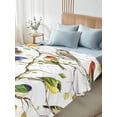 thumbnail image 4 of King Size Flat Sheet Only, Bird Leaf Soft Brushed Microfiber Bed Sheets, Spring Summer Tree Branch Farmhouse Retro Hotel Quality Breathable Bedding Top Sheet, Easy Care, 105"x98", 4 of 9