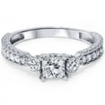 thumbnail image 3 of Pompeii 1ct Princess Cut Diamond Vintage Engagement Ring 14K White Gold (G/H,I1), 3 of 3