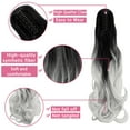 thumbnail image 3 of SHCKE 18 Inch Curly Wavy Ponytail Extension Claw Clip in Ponytail Hair Extensions Synthetic Pony Tail Hairpiece for Women Black To Silver Grey, 3 of 5