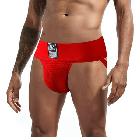 

VONCOS Lace Sexy Erotic Thong Men s Sexy Underwear Sports Fitness Wide Belt Rainbow Color Double Thong