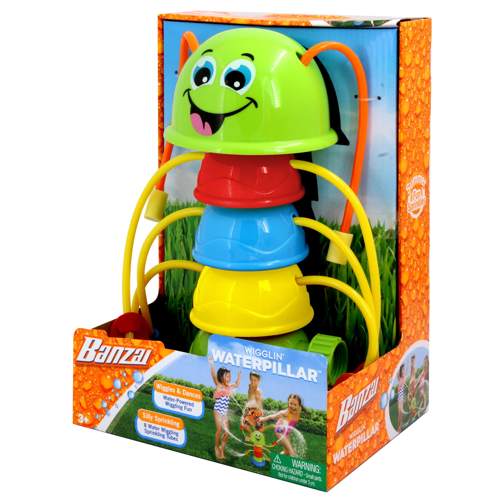 Banzai Wigglin’ Waterpillar Multicolor Summer Outdoor Kids Fun Water Sprinkler, Ages 3+, Unisex