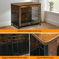 thumbnail image 4 of Ktaxon 2-Door Dog Crate, Wooden Heavy Duty Dog Kennel for Small, Medium, Large Pet, Decorative Pet House Dog Cage Side End Table Indoor, Mesh Door, Rustic Brown, 4 of 8