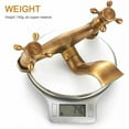 thumbnail image 5 of Antique Hot And Cold Water Tap, Copper Finish Two Handles Wall Mounted Kitchen Faucet, Corrosion & Rust Resistant, 5 of 5