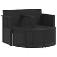 thumbnail image 3 of vidaXL Garden Sofa with Cushion 8 pcs Black and Turquoise Poly Rattan, 3 of 6