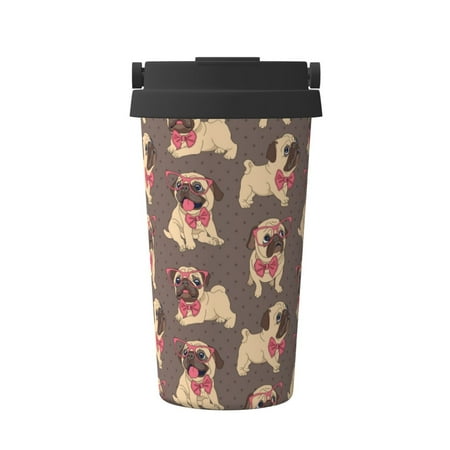 

Junzan Cut Pug for Stainless Steel Vacuum Insulated Tumbler - Reusable Insulated Cold Brew Iced Coffee Cup Thermos -Gifts for Women Men Him Her