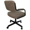 thumbnail image 2 of Swivel Metal Caster Dining Chair M-110 - Checkered - Brown, 2 of 3