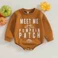 thumbnail image 2 of Okbabeha My First Halloween Baby Girl Boy Outfit Funny Letter Print Sweatshirt Romper Pumpkin Onesie Infant Cute Clothes, 2 of 7