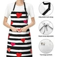thumbnail image 6 of Picia Hearts And Lines1 Waterproof Apron for Unisex Adult - Adjustable Bib Apron with Pockets, Ideal for Cooking, Gardening, Painting, and Household Chores, 6 of 9