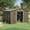 Brown, variant on ALAULM 8x6 ft Outdoor Steel Storage Shed with Lockable Sliding Door, Waterproof Metal Tool Shed for Garden, Brown