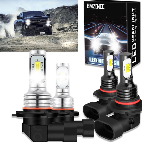 BMZONCC For Chevy Silverado 1500 2500 HD 2003-2006 LED Headlights High/Low beam