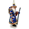 thumbnail image 5 of Victorian Vagabound Santa Claus Glass Christmas Ornament, Purple Tree Decor, 5 of 7