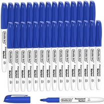 Permanent Markers,Shuttle Art 30 Pack Blue Permanent Marker set,Fine Point, Works on Plastic,Wood,Stone,Metal and Glass for Doodling, Marking