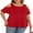 Red, variant on Cueply Plus Size Tops for Women Summer Short Sleeve Shirts Cold Shoulder Blouse Crewneck Tunic 1X-4X
