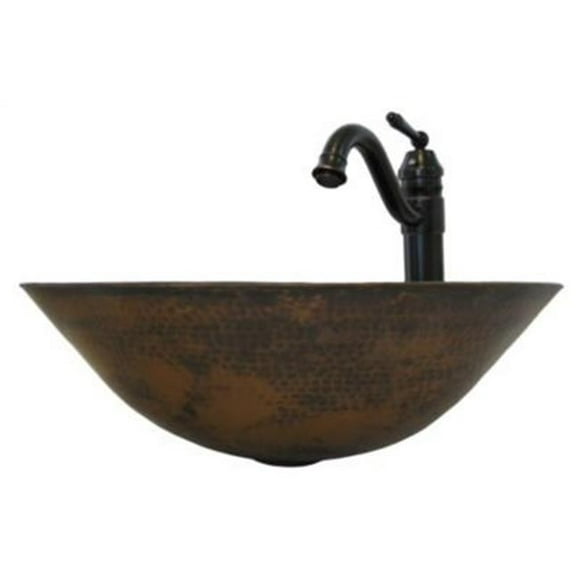 Novatto NSFC-CV003NA359ORB Bilboa Copper Vessel Sink Set, Oil Rubbed Bronze