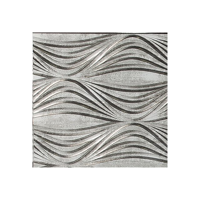 FASÄDE Easy Installation Shallot Crosshatch Silver Wall Panel Sample (12" X 12" Sample)