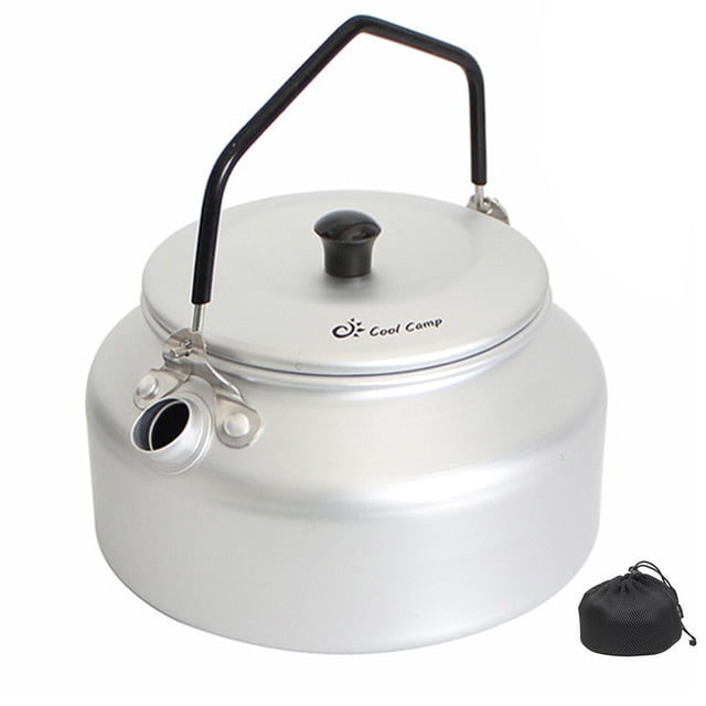 Hervidor De Agua Para Acampar Tetera portátil de aleación de aluminio para acampar al aire libre de 900 ml (plata) Ehuebsd Para Estrenar