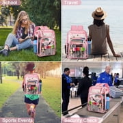 SANMADROLA Clear Backpack, Heavy Duty PVC Transparent Backpack Stadium approved with Reinforced Strap School Bookbag for School, Workplace, Stadium, Travel, Security, Festival, College (Pink)