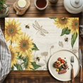 thumbnail image 2 of Placemats Set of 4, Sunflower Place Mats Retro Floral Dragonfly Tablemats Washable Placemat Table Decoration for Kitchen Table Dinner Party Home Decor Indoor Outdoor 13x19 Inch, 2 of 9