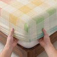 thumbnail image 3 of Twin Sze Fitted Sheet Set - Purple Pink Plaid 2 Piece Bedding Sets 16" Deep Pocket Fitted Sheet with 1 Pillowcase, Yellow Green Red Turquoise Colorful Brushed Microfiber Hotel Luxury Bed Sheets, 3 of 9
