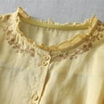 thumbnail image 5 of Womens Summer Dressy Blouses, Short Sleeve Shirts for Women Casual Vintage Lace Floral Printed Button Down T-Shirts M-2XL, 5 of 5