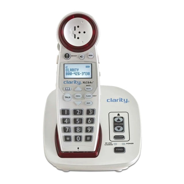 Teléfono inalámbrico Clarity XLC3.4+ DECT 6.0 amplificado para personas mayores