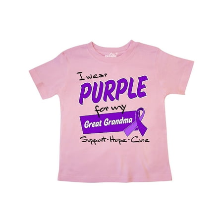 

Inktastic I Wear Purple for my Great Grandma-Support Hope Cure Gift Toddler Boy or Toddler Girl T-Shirt