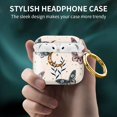 thumbnail image 2 of Linda Funda Compatible Con Airpods De 4Ta Generación 2024 A Prueba De Golpes Para Mujeres Y Niñas Con Linda Hebilla Redonda Dorada - Diseño Protector Anticaídas (Boho Cute Butterfly Moon), 2 of 5