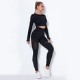 thumbnail image 4 of Itsame Tops and Pants Activewear Set Womens Sweatsuits 2pcs Sets Long Sleeved Women Athletic Outfit Sets Black Size S, 4 of 5