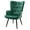 Teal, variant on Furniliving Tufted Button Wingback Chair Upholstered Sherpa Accent Chair with Wide Arm Modern Leisure Club Chair, Lvory white