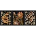 thumbnail image 2 of PixonSign Framed Canvas Print Wall Art Set - Golden Snake & Protea Botanical Poster Art - Set of 3 Nature Wilderness Floral Plants Prints Wall Décor for Living Room - 12"x16" Black, 2 of 5