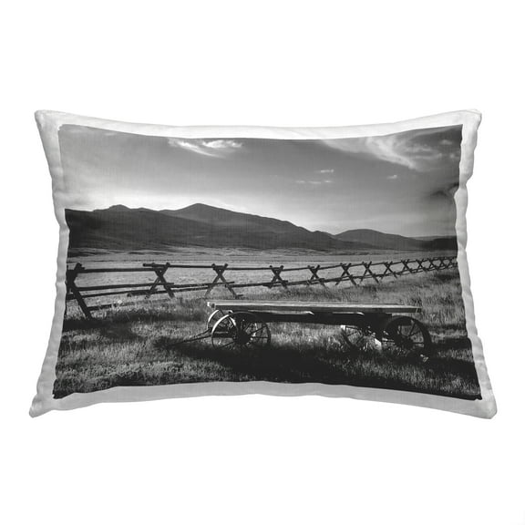 Stupell Industries Rural Wagon & Fence Decorative Printed Throw Pillow, 14 x 20