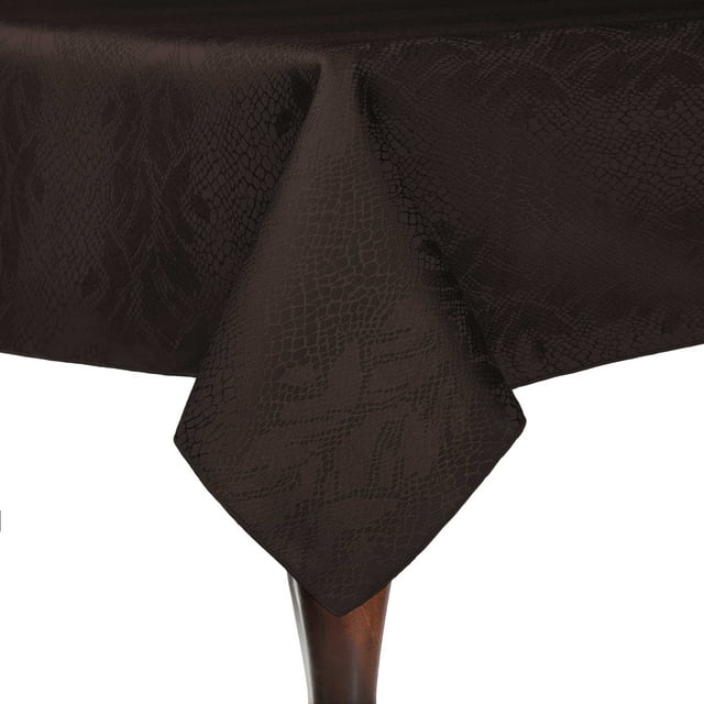 Ultimate Textile (5 Pack) Damask Kenya 54 x 96-Inch Rectangular Tablecloth - Home Dining Collection - Snakeskin Jacquard Design, Chocolate Brown