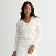 Juniors' madden girl Pearled Cardigan Color: Pale Pink Combo Size: LARGE