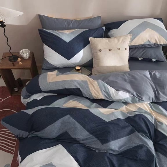 4pcs Duvet Cover Set- 100% Cotton Comfort Duvet Cover Set,Include a Duvet Cover,a Deep Pocket Fitted Sheet,2 Pillow Shams Home Bedding with Zipper Closure for All Season (Queen, Floral)