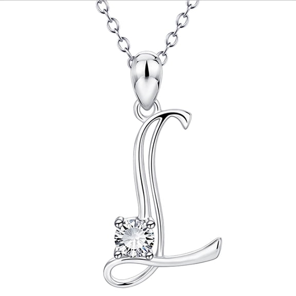 KDSJSXW Christmas Gold Chain Necklace Women Fashion Women Gift 25 English Letter Name Chain Pendant Necklaces Jewelry(L,One Size)
