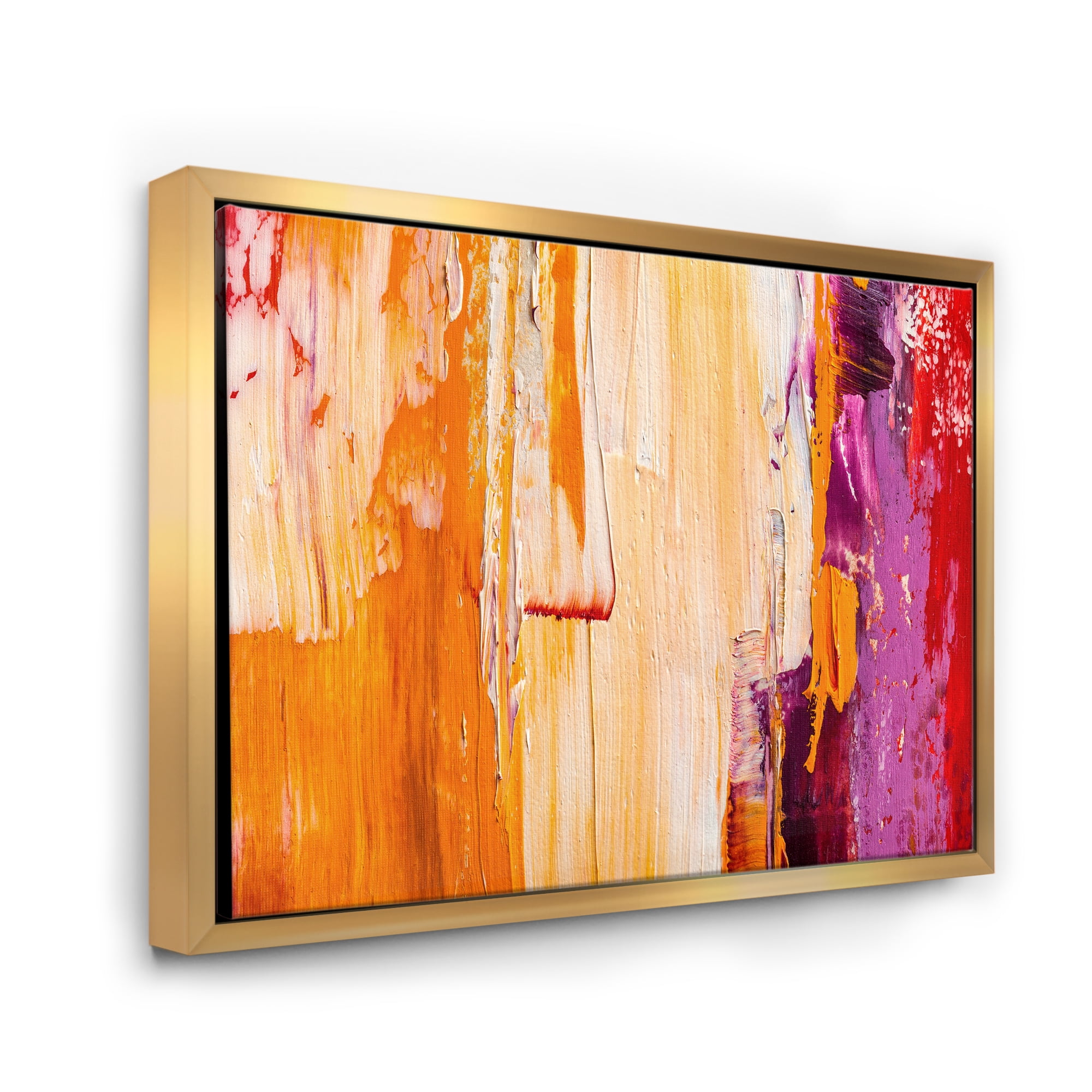 Designart 'Grunge Brown Abstract' Modern Framed Canvas Wall Art Print