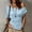 Light Blue, variant on Off The Shoulder Tops for Women Short Sleeve Soft Stretchy Ruched Wrap Trendy Blouses Casual Slim Fit Travel Going Out T Shirts