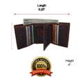 thumbnail image 2 of Leather Trifold RFID Brown Wallet For Men With Flip Out ID Holder, 2 of 9