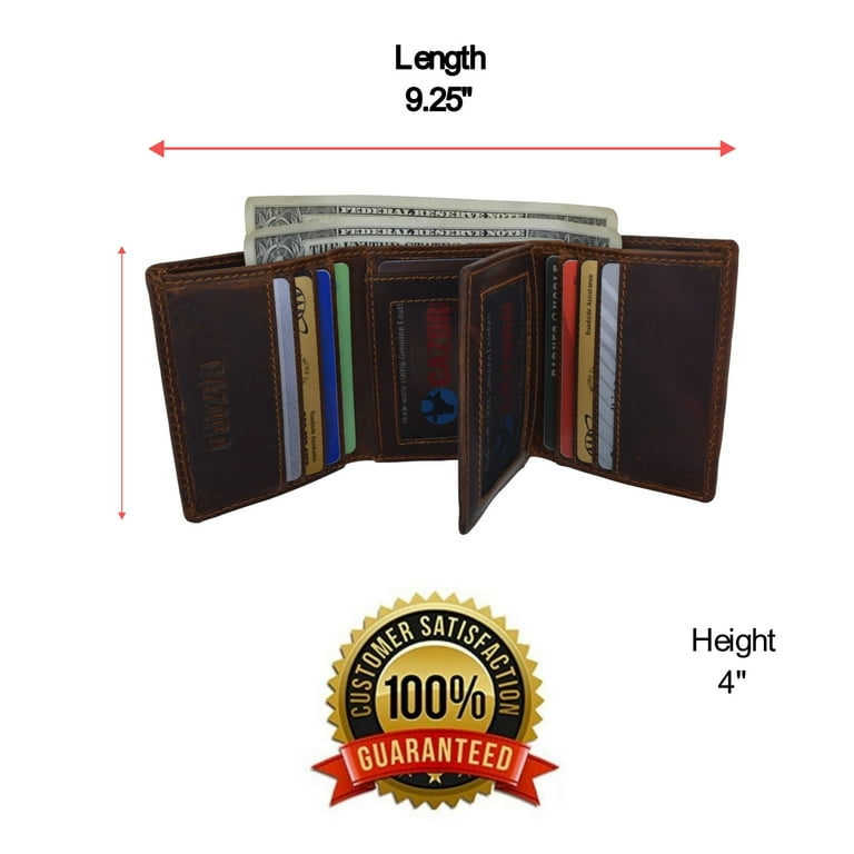 Marshal Wallet, Genuine Leather RFID Blocking Slim Trifold Wallet