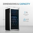 thumbnail image 5 of Newair Freestanding 76 Bottle Dual Zone Compressor Wine Fridge Ultra-Quiet Compressor, Adjustable Racks, 5 of 16