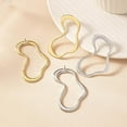 thumbnail image 3 of Vintage Silver Hollow Geometric Hoop Earrings for Women, 3 of 4