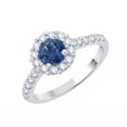 thumbnail image 2 of Sterling Silver with Natural London Blue Topaz and Natural White Topaz Halo Ring, 2 of 3