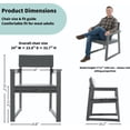 thumbnail image 3 of Auto Beyond All-Weather Patio Chair, Patio Dining Chair, Heavy Duty Wood-Like Outdoor Furniture for Garden, Backyard, Deck, Porch, Lawn, Gray, 3 of 6
