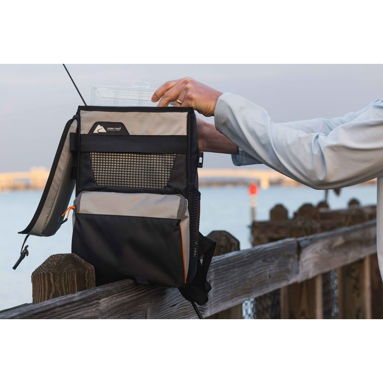 Ozark Trail Tackle Backpack with Three 3700 Trays, Gray, Polyester