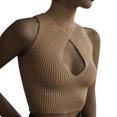 thumbnail image 1 of Playeras,Blusas y Tops,Ropa para Mujer Básicos camisetas sin mangas para las mujeres Chaleco sexy de verano Camisa de lana sin mangas para mujer Top elegante de moda (Khaki, L), 1 of 4